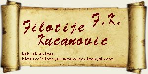 Filotije Kucanović vizit kartica